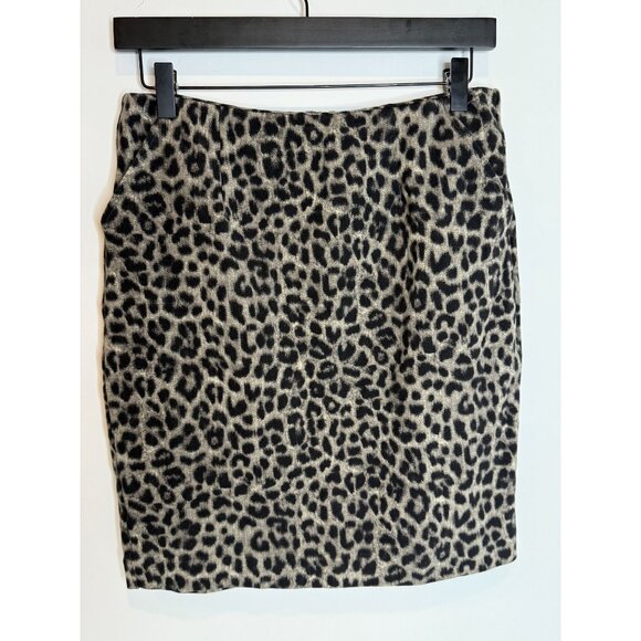 Cabi Skirt Womens Leopard Animal Print Pencil Size 6 S Tan Black Stretch Career - Picture 1 of 11